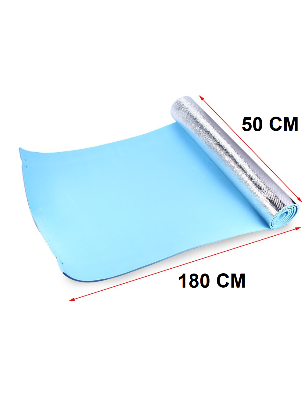 Tapis De Camping Roulant EVA + Alu – Isolation Thermique, Imperméable, Anti-poussière, 180x50 Cm, Léger 173 G, Avec Sangle De Transport