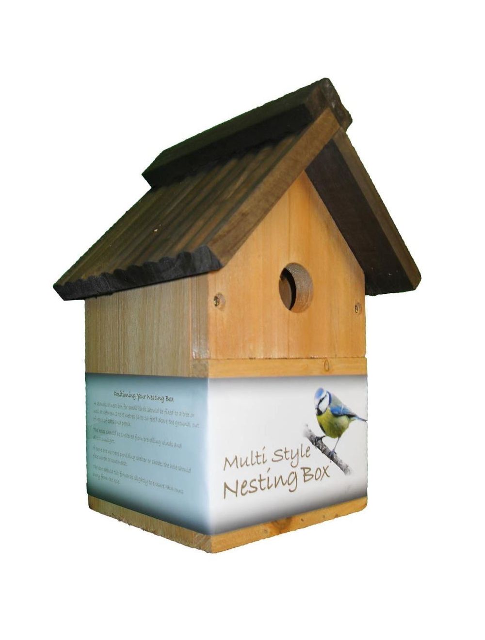 2 X WOODEN NESTING NEST BOX BIRD HOUSE SMALL BIRDS BLUE TIT ROBIN SPARROW 