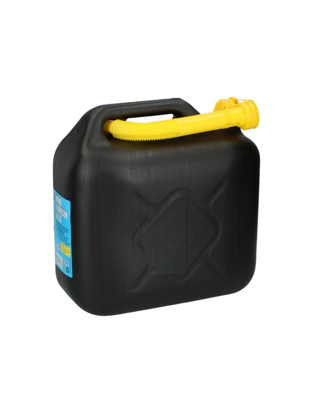 Unibos 10L Black Plastic Fuel Jerry Can Petrol Diesel Water With Spout 