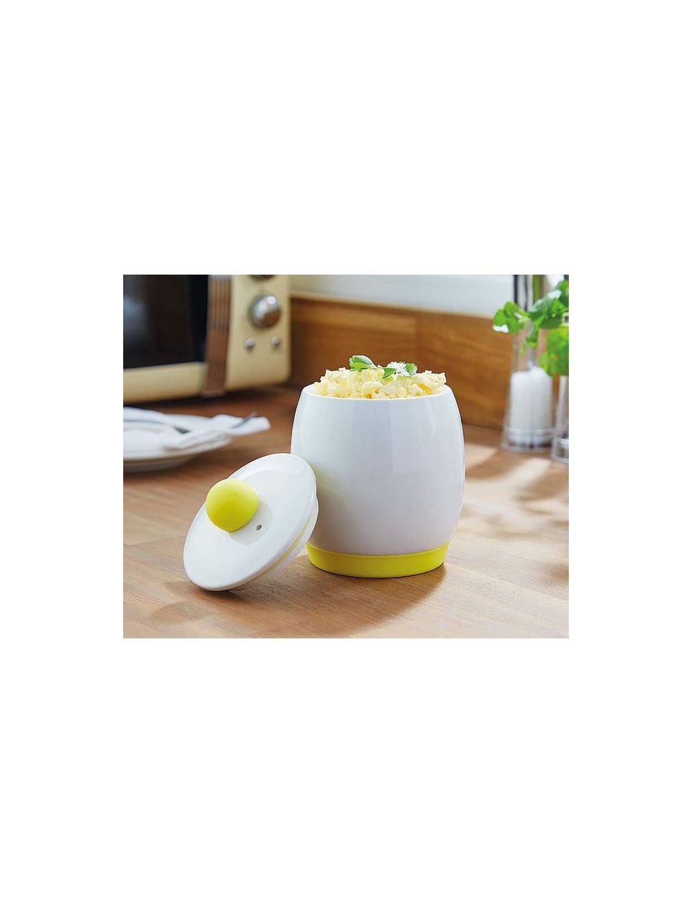 Non Stick Microwave Scrambled Egg and Poached Egg Cooker Ceramic Pot