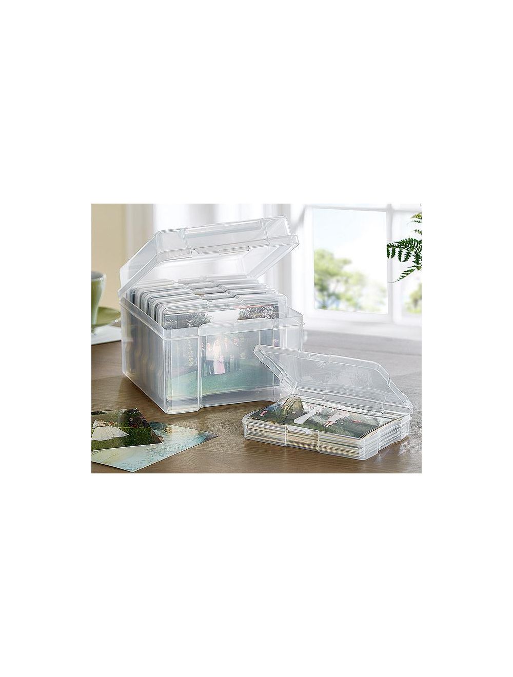 Photo Storage Box Case Set Store 600 4x6" Photographs in 6 Boxes Clear