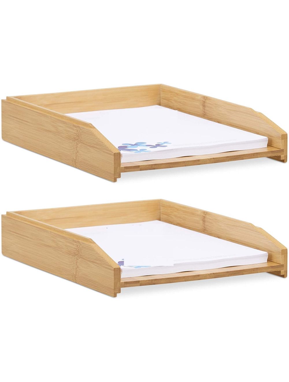 Paper Tray OSCO Bamboo Letter Tray Organiser – Stackable A4 Paper File ...