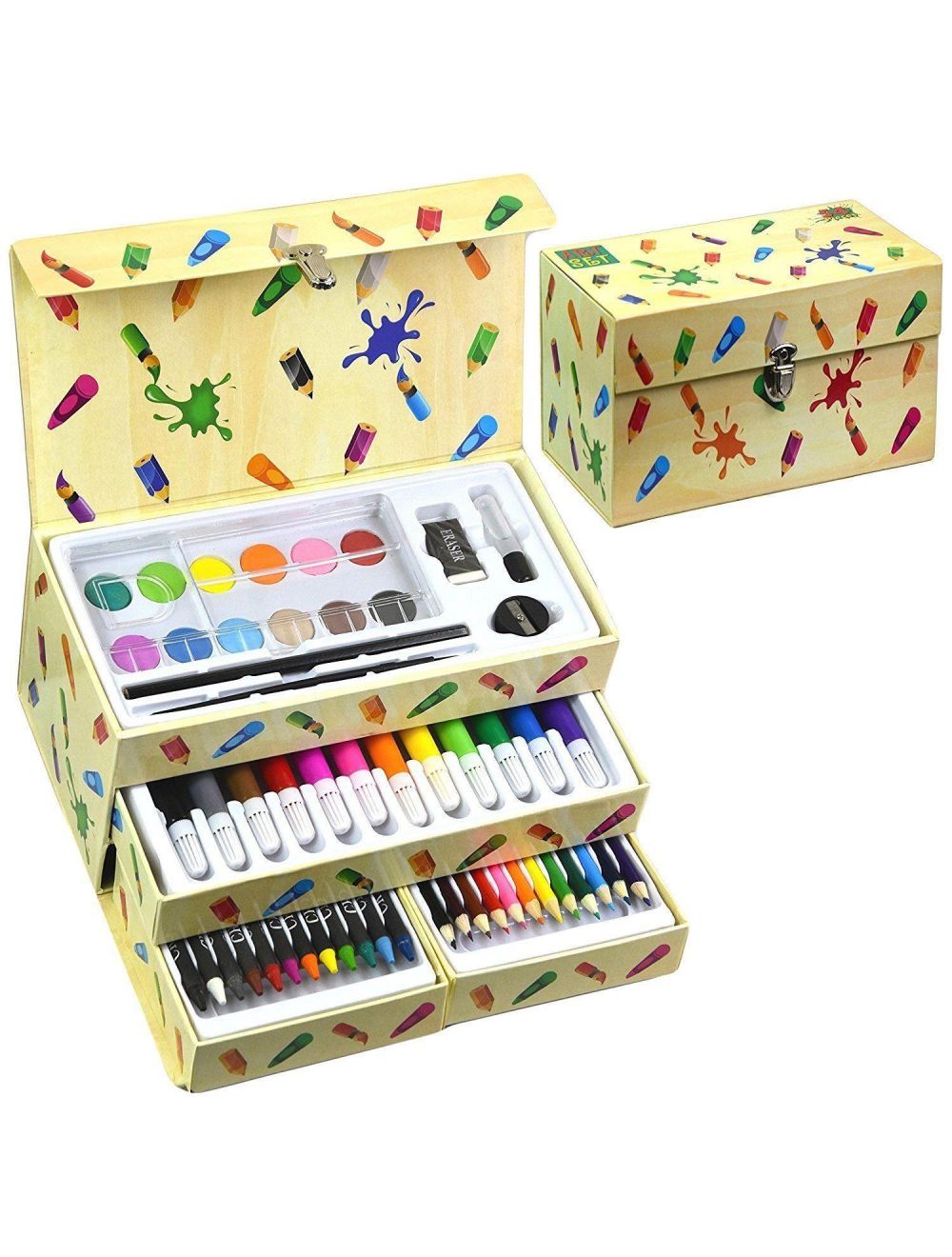 220 PCS Stationery Kids Gift Colored Pencils Crayon Wooden Box Art Set -  China Art Set, Drawing Painting Set