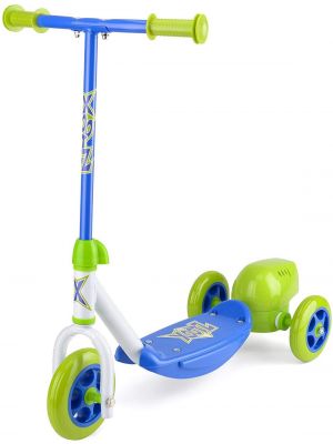Kid’s Lightweight 3 Wheels Push Kick Ride Scooter with Bubble Blower Blue