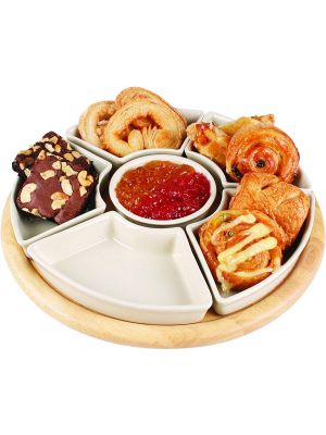 Apollo RB Lazy Susan with CER Dishes, ceramic, Multi-Colour, 35x8.5x35