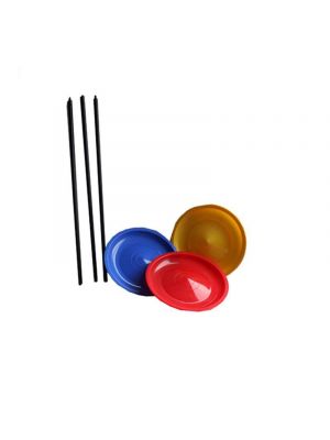 Kids Set of 3 Spinning Plates Juggling Circus with Sticks Outdoor Game Toys