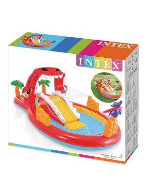 INTEX Happy Dino Inflatable Play Center Pool Slide for Kids