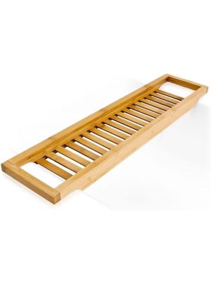 Bamboo Wood Bathtub Caddy Bridge Tray | Wine Glass,Phone,Soap Holder
