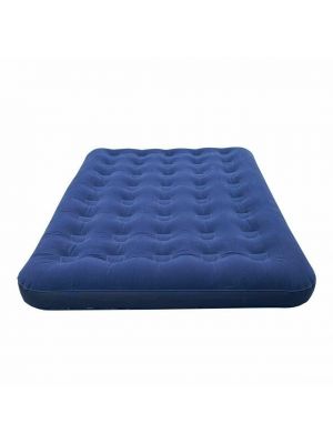 Double Air Bed Inflatable Airbed Flocked Guest Camping Mattress Comfort Camping