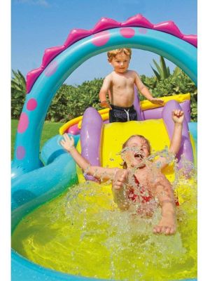 Dinoland Play Center Paddling Pool Inflatable Kids Swimming Pool Water Slide