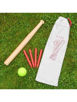 Wooden Rounders Set With Ball & Zipper bag Outdoor Game Garden Toys Family Fun Gift Ball Games