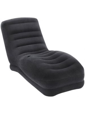 Inflatable One Person Sofa Chair Mega Lounger Seat with Bottle Holder Black