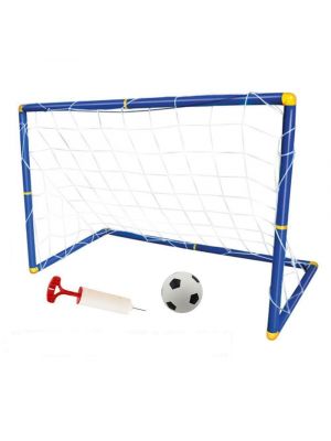 2 x Kids Football Soccer Goals Ball Pump Portable Posts Nets Indoor Outdoor Set