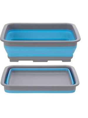 Rectangular Collapsible Foldable Washing up Dish Drainer Reusable Silicone Bowl
