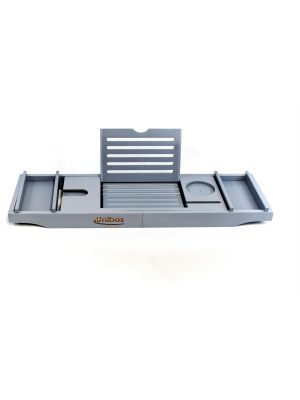 Luxury Extendable Bath Tub Caddy Bathroom Trays with Accessories Holder - Grey