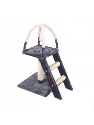 CAT SCRATCHER TREE BLACK - 40X40XH70 ET BEIGE H72X40X57CM
