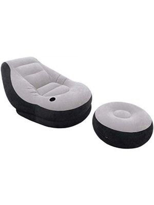 Unisex Inflatable One Person Sofa Chair Lounger Seat and Ottoman Foot Stool