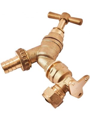 Outside Brass Tap And Hose Adaptor Wall Plate Garden 1/2