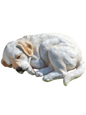 Home Outdoor Garden Decorative Ornament Sleeping Dog Puppy Statue Sculpture