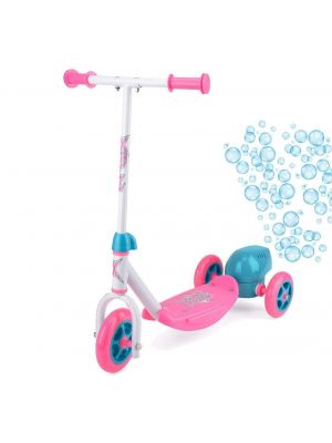 Kid’s Lightweight 3 Wheels Push Kick Ride Scooter with Bubble Blower Pink