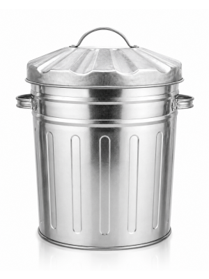 Galvanised Metal Bin Home Garden Rubbish Waste Dustbin Feed Storage 15L