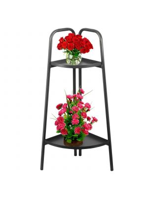 X Large 2Tier Large Metal Corner Planter Flower Pot Garden Rack Shelf Decoration