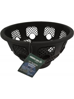 Green Jem 14 Inch 14-Inch Plastic Hanging Basket, Black