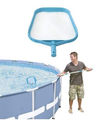 Swimming Pool Debris Leaf Skimmer Mesh Net 3 Way Cleaning & Telescopic Pole