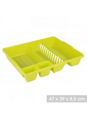 Large Plastic Dish Plate Utensil Drainer Rack Kitchen Draining Holder Green