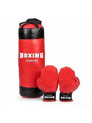 Boxing Champion Junior Boxing Set Kids Boys Punch Bag Gloves Red Black