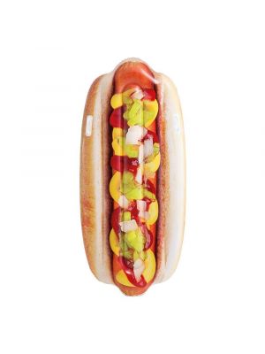 Inflatable Giant Hotdog Mattress Lilo 180cm X 89cm Perfect For The Pool