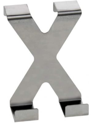 Stainless Steel Chrome Wash Crossed Design over the Door Hooks Set of 2