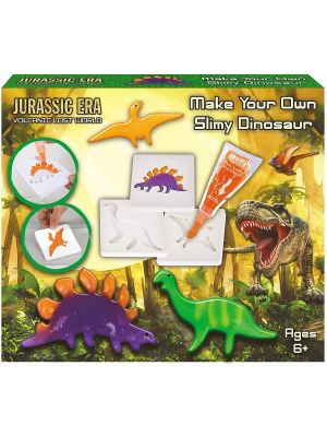 Make Your Own Slime Dinosaur Set including 3 Moulds and Squeezy Slime Gel Tubes
