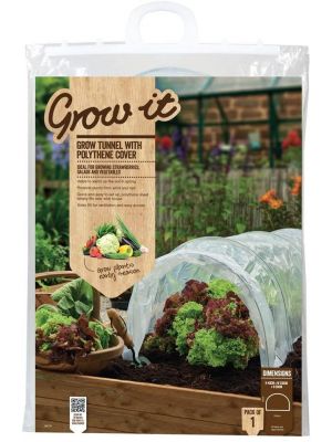 Garden Tunnel Greenhouse for Growing Vegetables with Clear Polythene Cover
