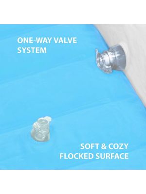 Single Flocked Inflatable Child’s Air Bed Blow Up Blue Boys Kids Safe Bumper