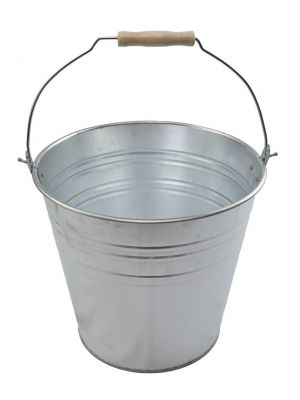 Galvanised General Purpose Metal Steel Bucket Metal Cleaning Bucket Heavy Duty Strong Metal Bucket with Wooden Handle Steel Ash Coal Fire Water Bucket