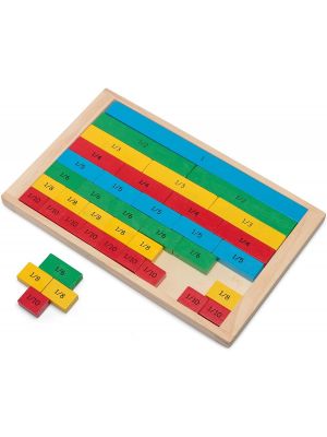 Wooden Fractions Board Maths Mathematics Educational Teaching Tool Kids Childs