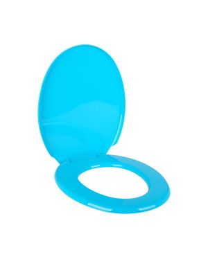 Blue Universal Toilet Seat Easy Clean Oval Shape Durable Plastic Bathroom WC