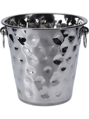 Stainless Steel Champagne Wine Beer Ice Bucket Bottle Cooler Hammered Effect