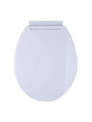 Toilet Seat Soft Close White Durable Design Easy to Clean 