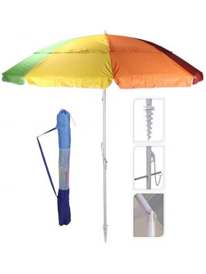 Outdoor Garden Beach Pool Parasol Sun Protection Rainbow Colours Umbrella