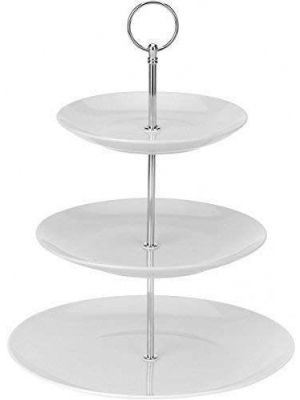 3 Tier Porcelain Ceramic Coupe Cake Stand Elegant Plates Serving Platter Tray