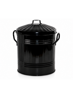 13L Extra Large Dustbin Black Plastic Round Rubbish Bin Storage Waste + Lid