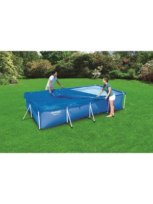 Bestway Steel Frame Weather Secure Rectangular Swimming Pool Cover