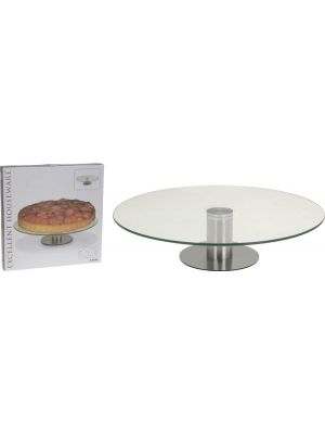 30cm Lazy Susan Rotating Glass Turntable Cake Decorating Cheese Serving Plate