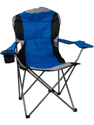 Folding Camping Chair Heavy Duty Luxury Padded High Back Camping Blue