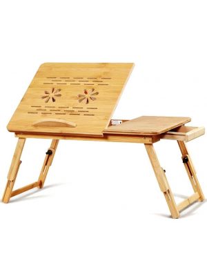 Unibos | Laptop Desk, Laptop Bed Table with Foldable Legs, Reading Holder Notebook Stand Breakfast Bed Tray Book Holder for Sofa, Bed, Terrace, Balcony | Adjustable Trays and Legs