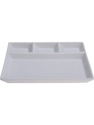 4 Section Ceramic Snack Dish Serving Appetizer Compartment Dinner Plate