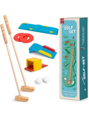 Crazy Golf Set for Indoor & Outdoor Garden Fun with 2x Golf Clubs Birthday Gift Toy Box