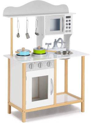 Kids Wooden Pretend Play Little Sous-Chef Kitchen Play Set